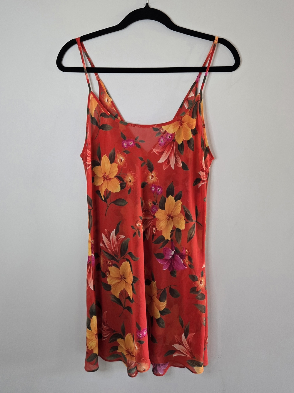 Victoria's Secret tropical floral chemise slip dress, adjust straps, med + new